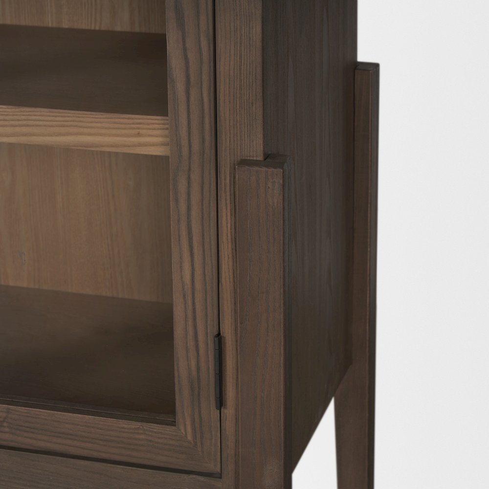 Two Toned Darklight Wood Arched Curio Cabinet