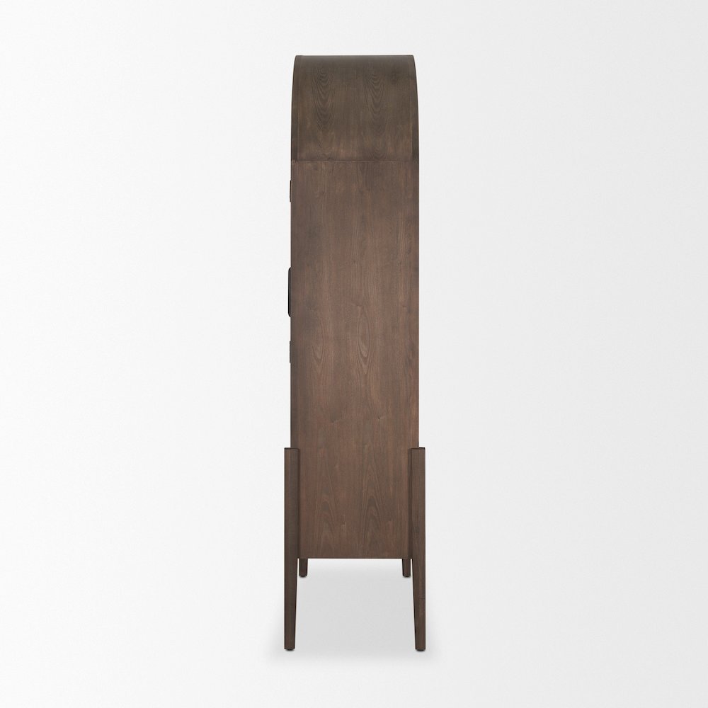 Two Toned Darklight Wood Arched Curio Cabinet