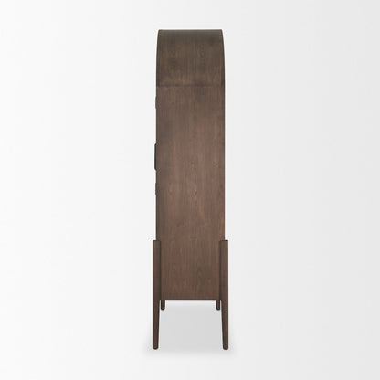 Two Toned Darklight Wood Arched Curio Cabinet