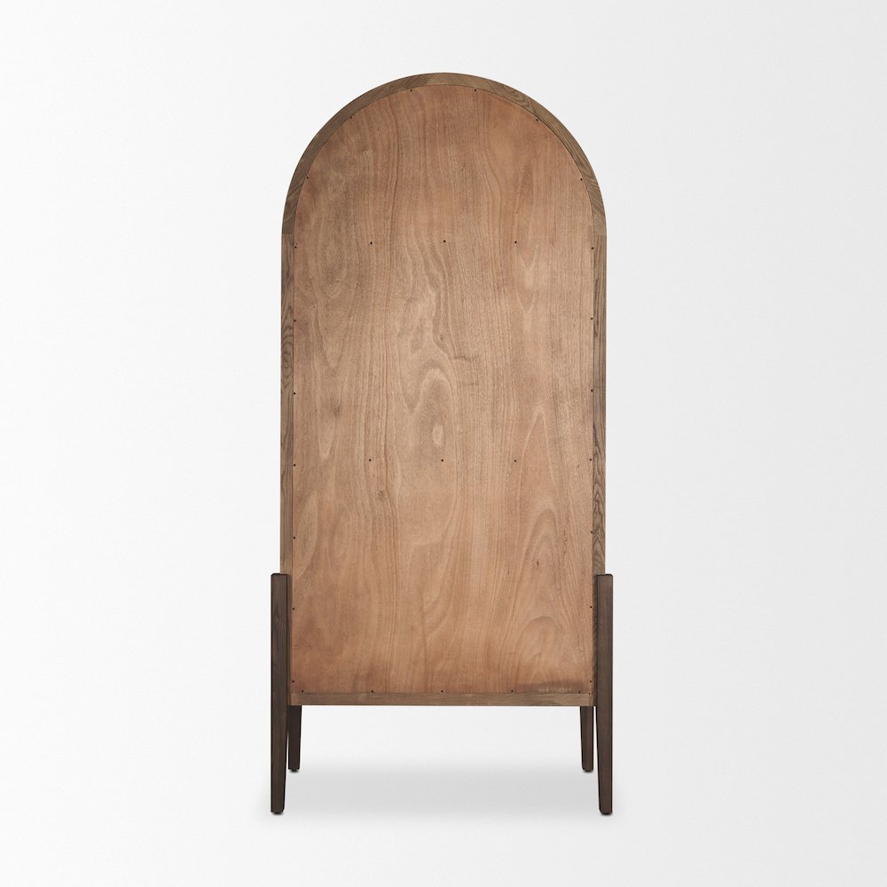 Two Toned Darklight Wood Arched Curio Cabinet
