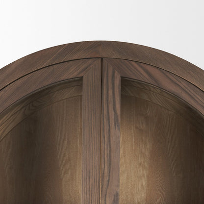 Two Toned Darklight Wood Arched Curio Cabinet
