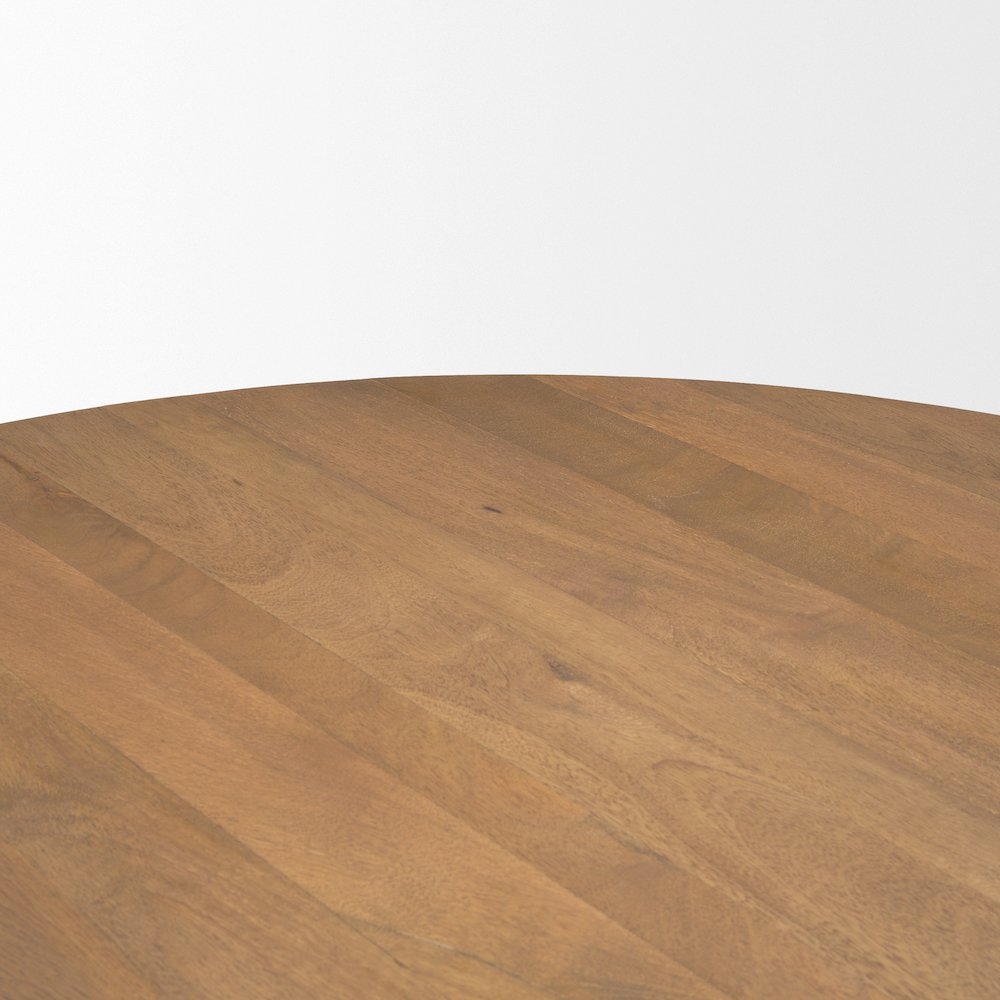 Swanson 60" Light Brown Wood Round Pedestal Dining Table