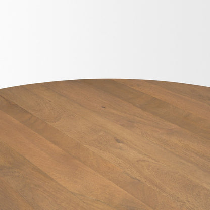 Swanson 60" Light Brown Wood Round Pedestal Dining Table