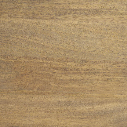 Round Light Brown Woodarched Legs Coffee Table