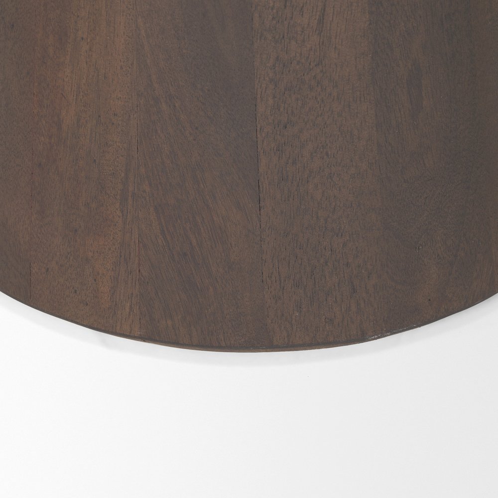 Dark Brown Wood Tapered Drum Accent Table