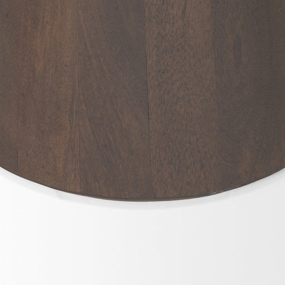 Dark Brown Wood Tapered Drum Accent Table
