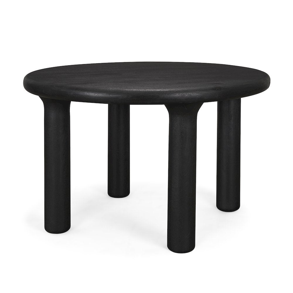 Soma Textured Black Acacia Wood Round Dining Table