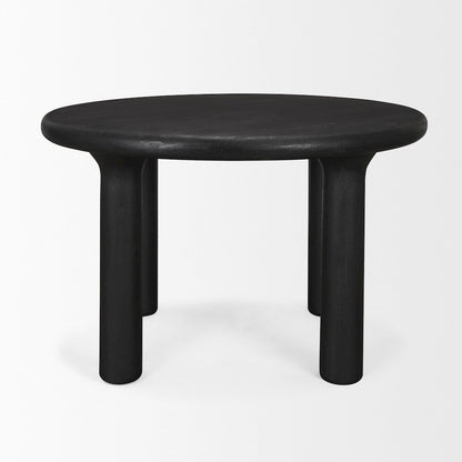Soma Textured Black Acacia Wood Round Dining Table