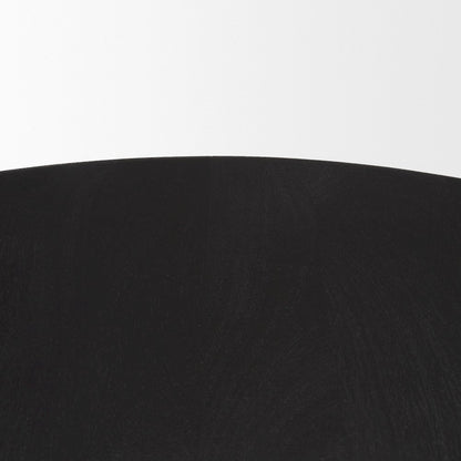 Soma Textured Black Acacia Wood Round Dining Table