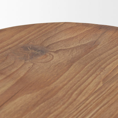 Tahlia Round Natural Brown Wood Angled Legs Stool