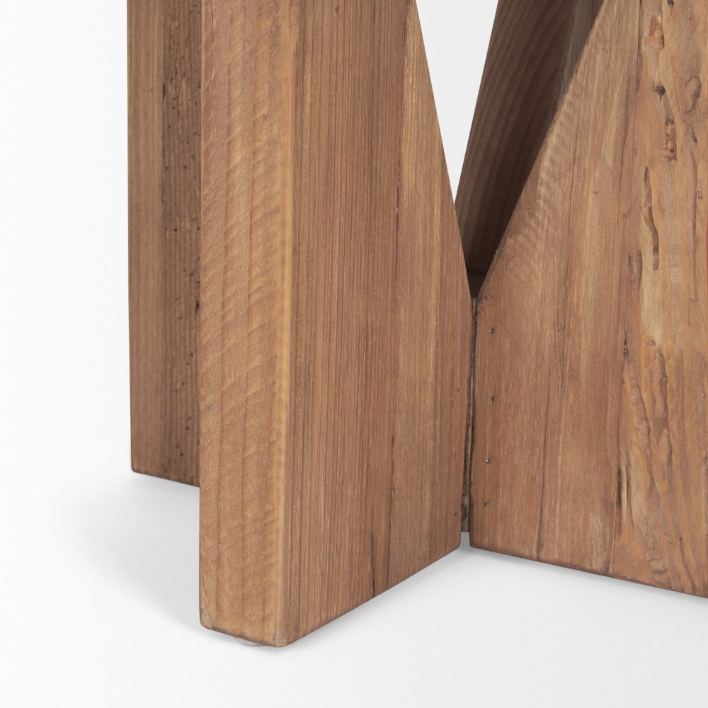Tahlia Round Natural Brown Wood Angled Legs Stool