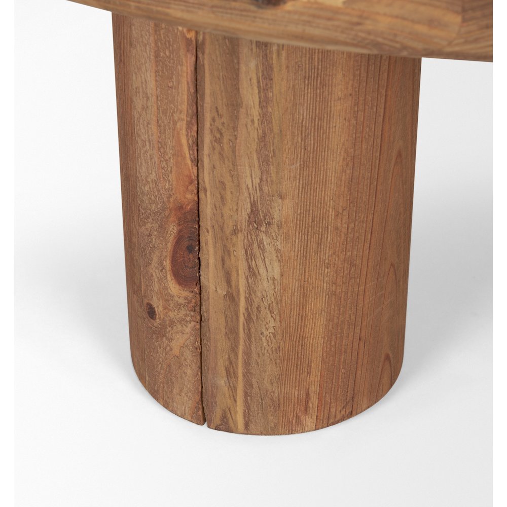 Tucson Natural Wood Round Black Oak Top Coffee Table