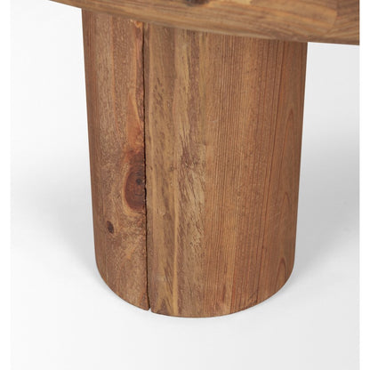 Tucson Natural Wood Round Black Oak Top Coffee Table