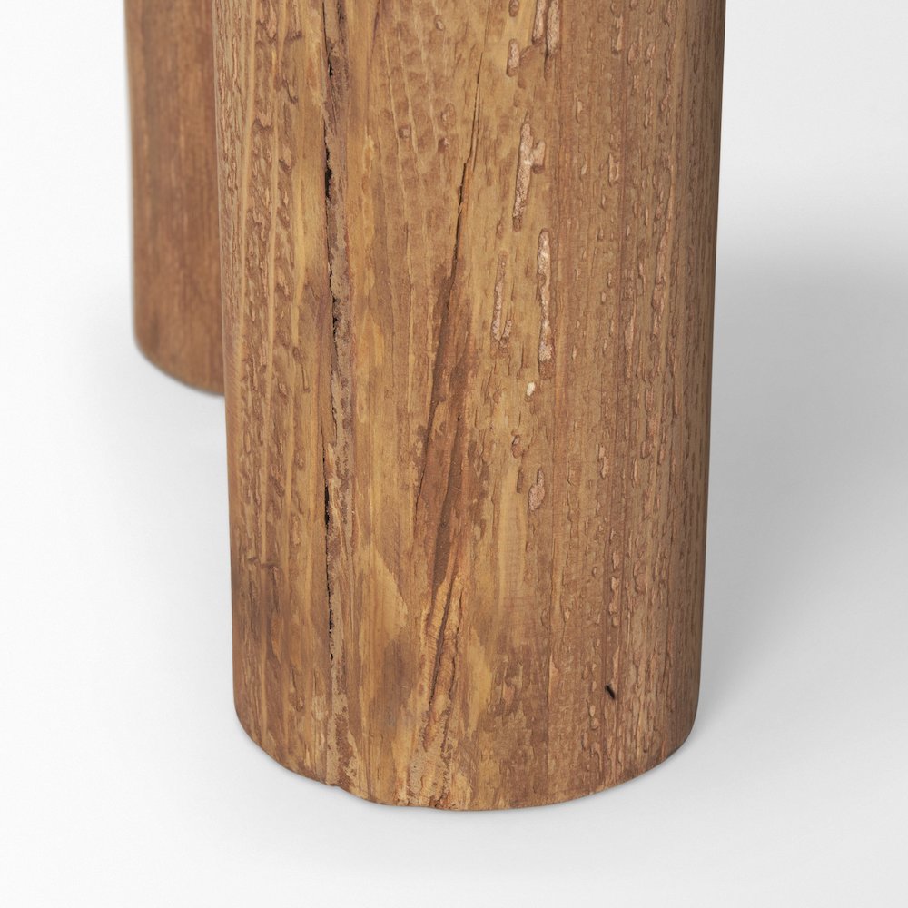 Tucson Natural Wood Round Black Oak Top Side Table