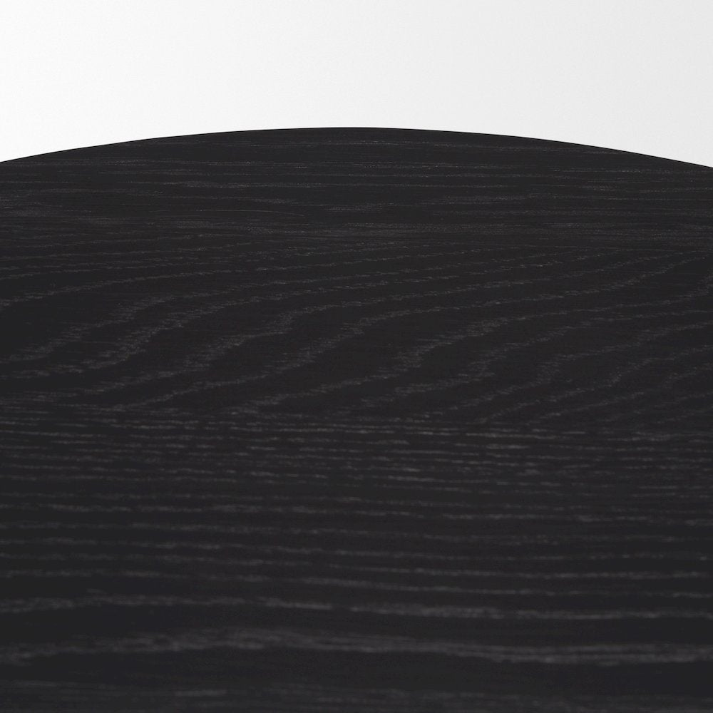 Tucson Natural Wood Round Black Oak Top Side Table