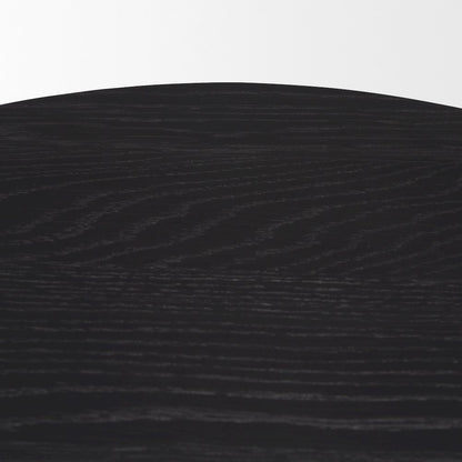 Tucson Natural Wood Round Black Oak Top Side Table