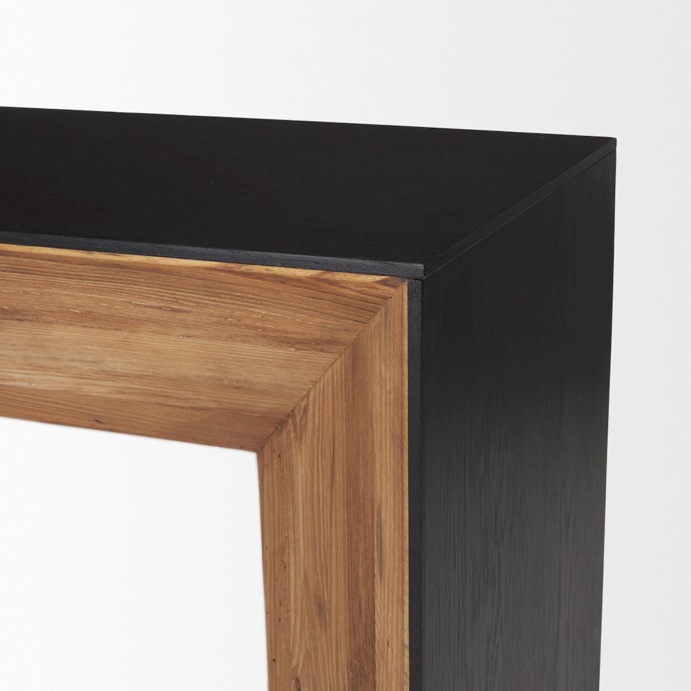 Natural Wood Black Oak Waterfall Console Table
