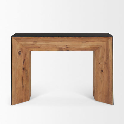 Natural Wood Black Oak Waterfall Console Table