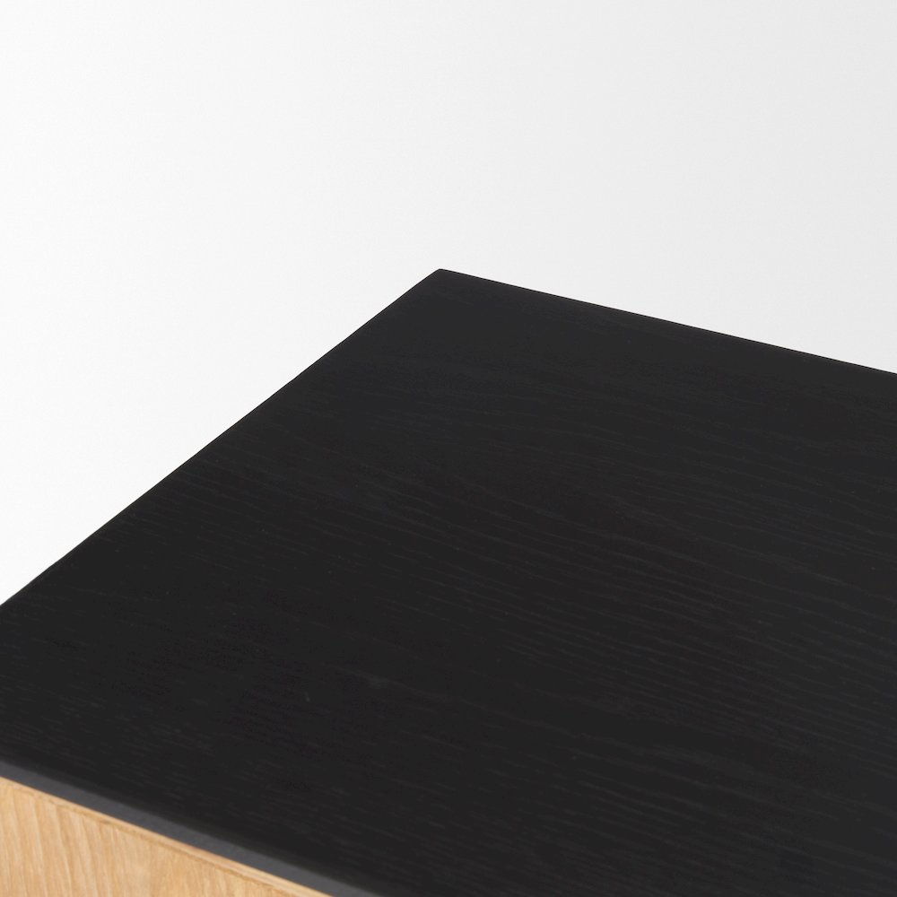 Natural Wood Black Oak Waterfall Console Table