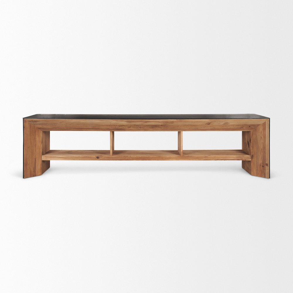 Tabor Natural Wood Black Oak Waterwall Media Console
