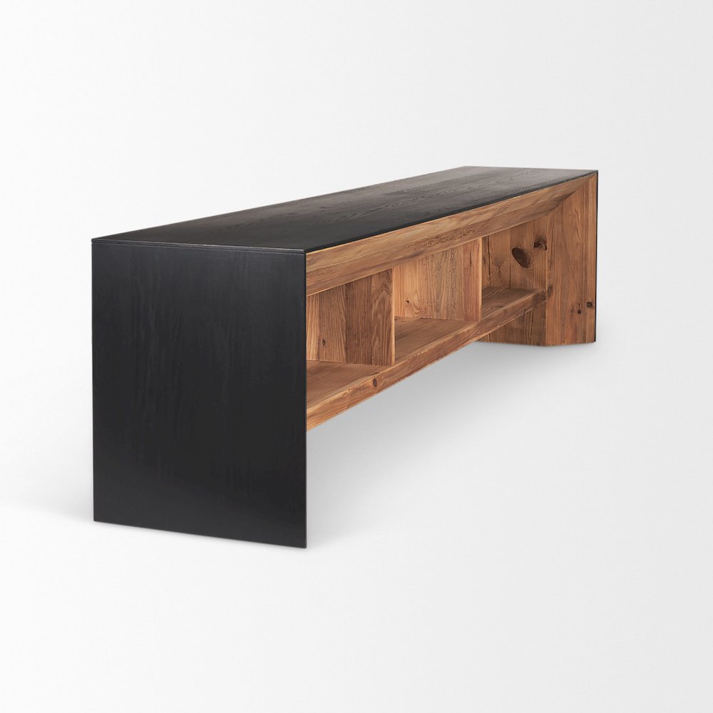 Tabor Natural Wood Black Oak Waterwall Media Console