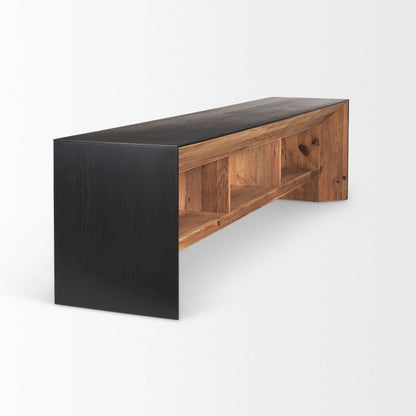 Tabor Natural Wood Black Oak Waterwall Media Console