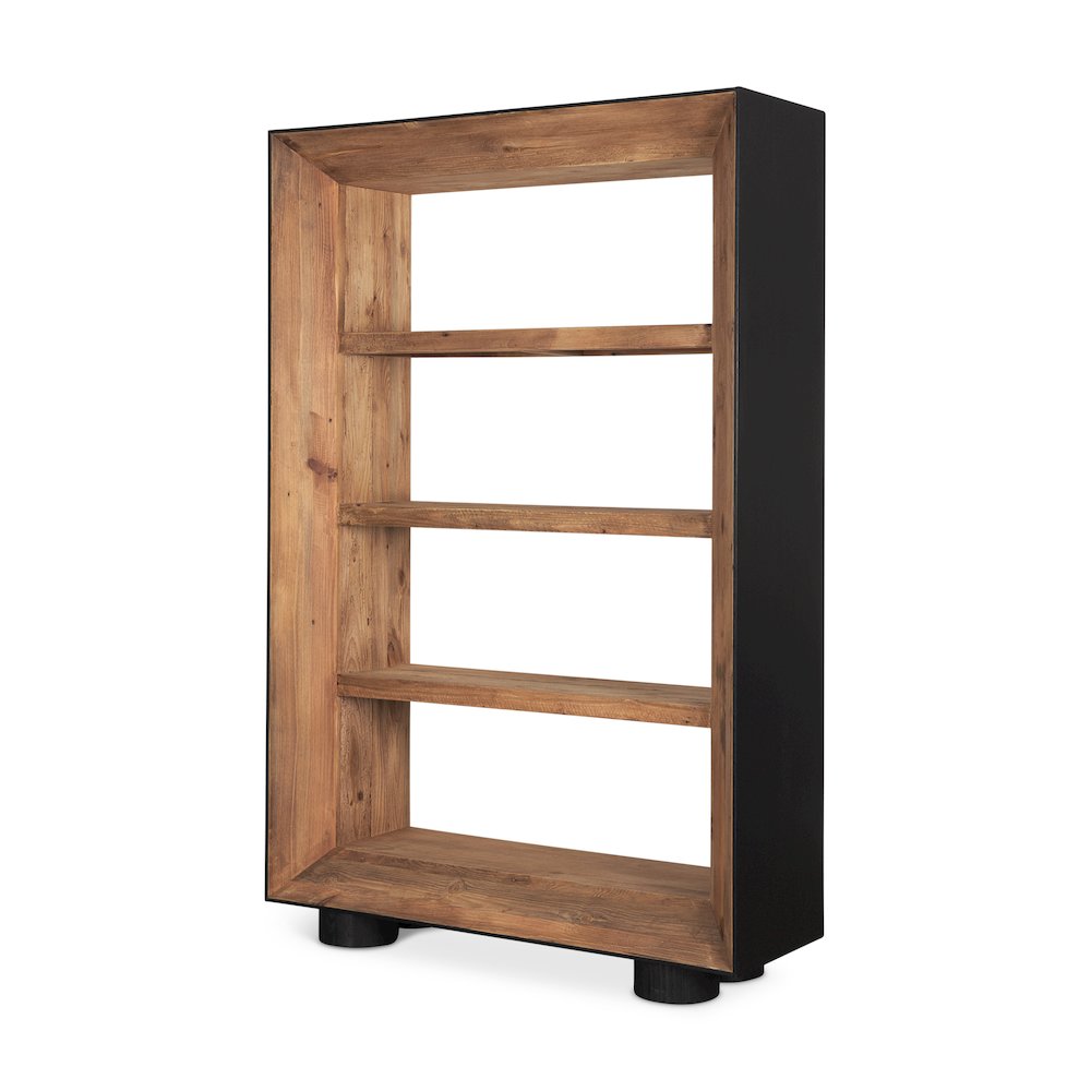 Natural Wood Black Oak Frame Bookcase