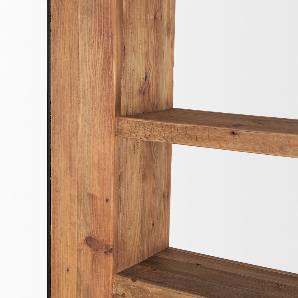 Natural Wood Black Oak Frame Bookcase