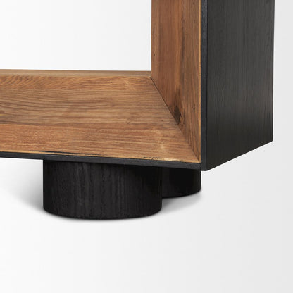 Natural Wood Black Oak Frame Bookcase