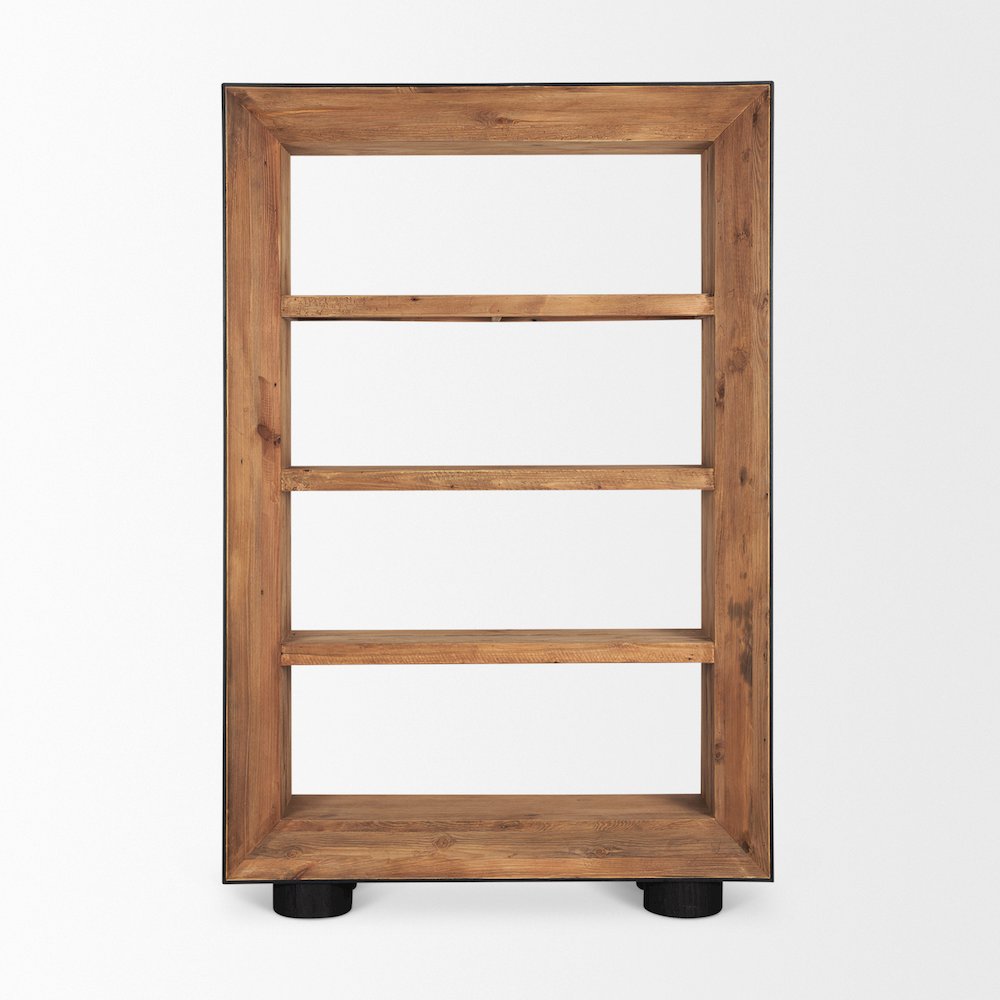 Natural Wood Black Oak Frame Bookcase