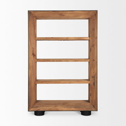 Natural Wood Black Oak Frame Bookcase