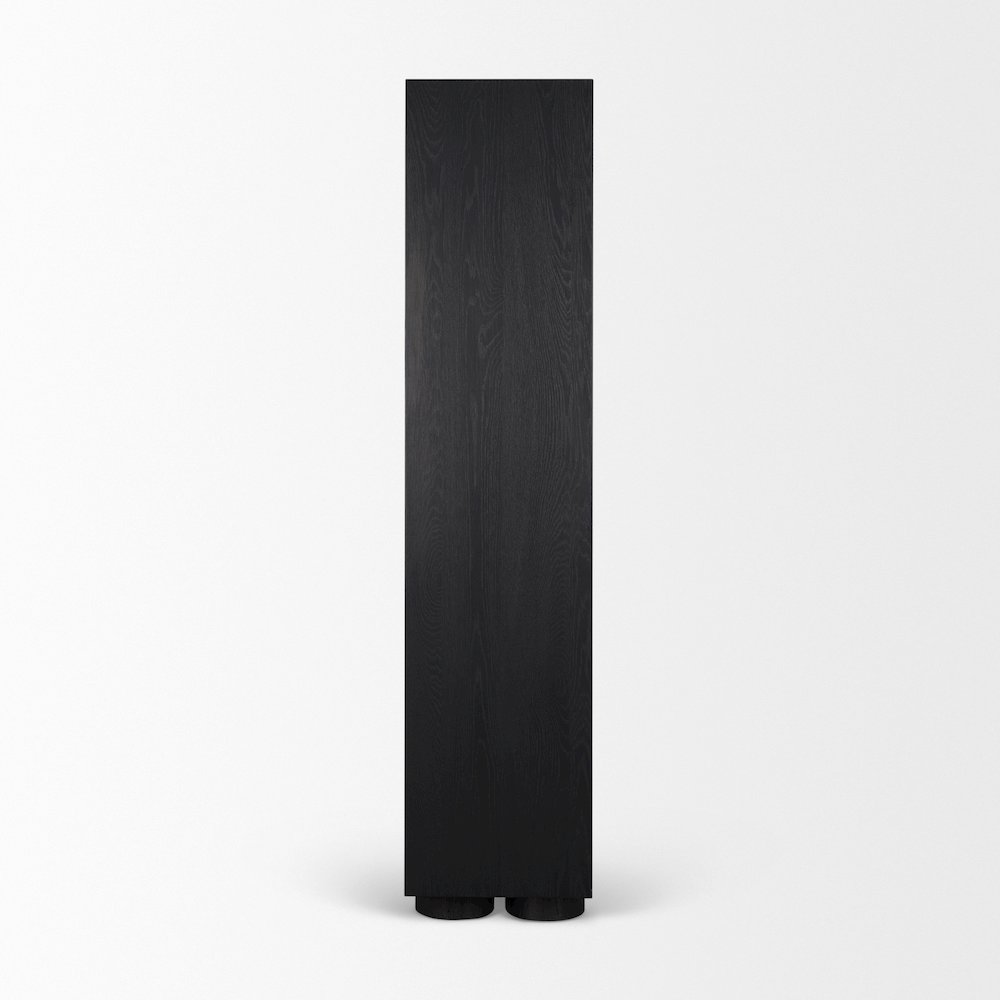 Natural Wood Black Oak Frame Bookcase