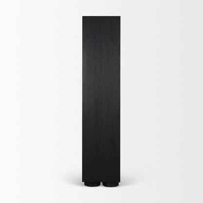 Natural Wood Black Oak Frame Bookcase