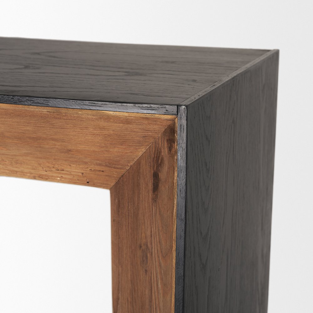 Natural Wood Black Oak Frame Bookcase