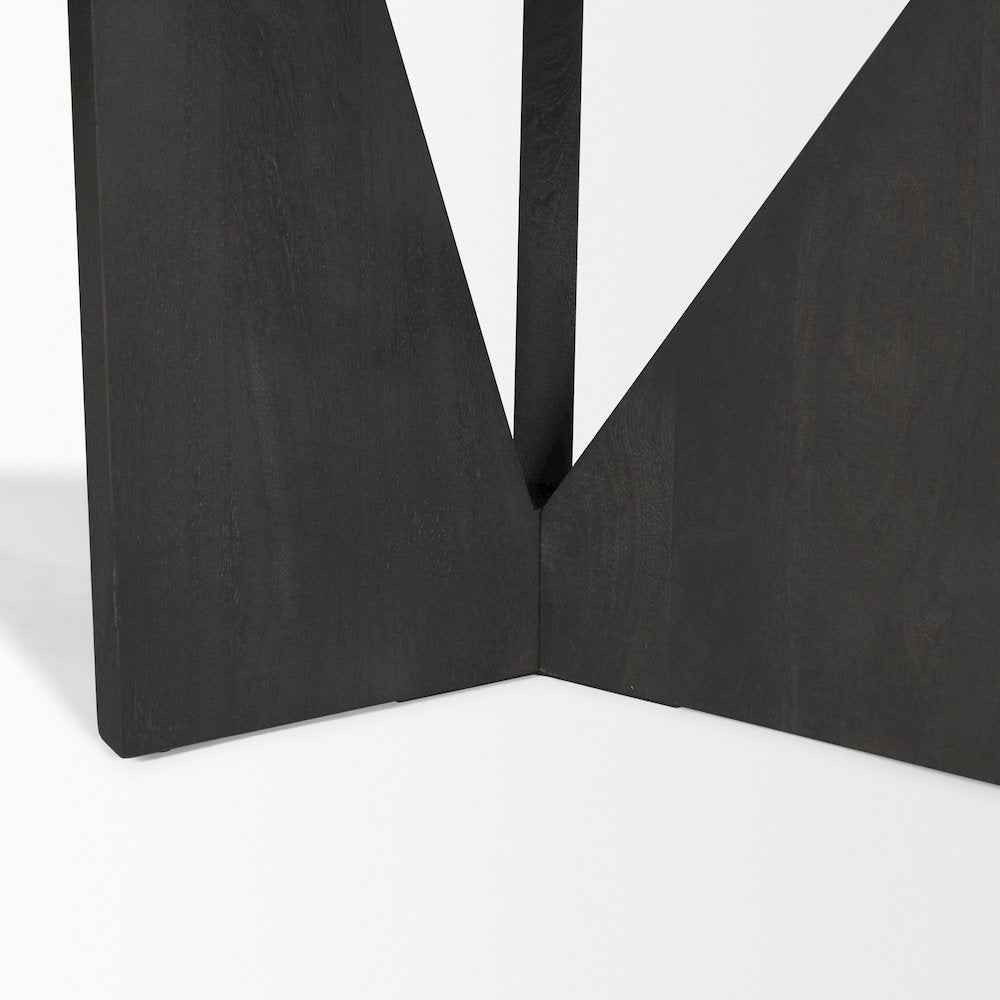 Tarro 84" Rectangular Textured Black Wood Geometrical Base Dining Table