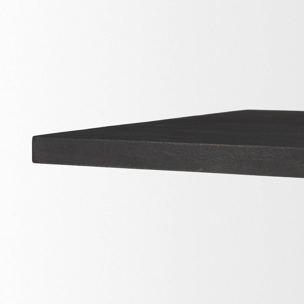 Tarro 84" Rectangular Textured Black Wood Geometrical Base Dining Table