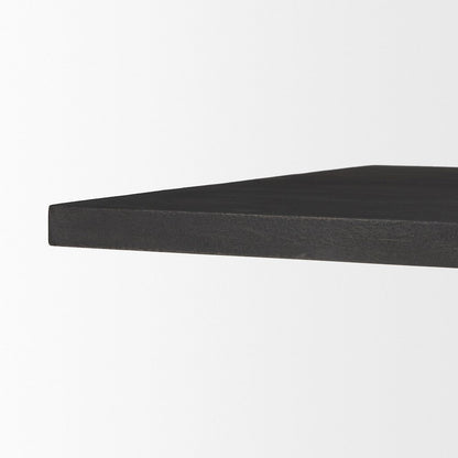 Tarro 84" Rectangular Textured Black Wood Geometrical Base Dining Table