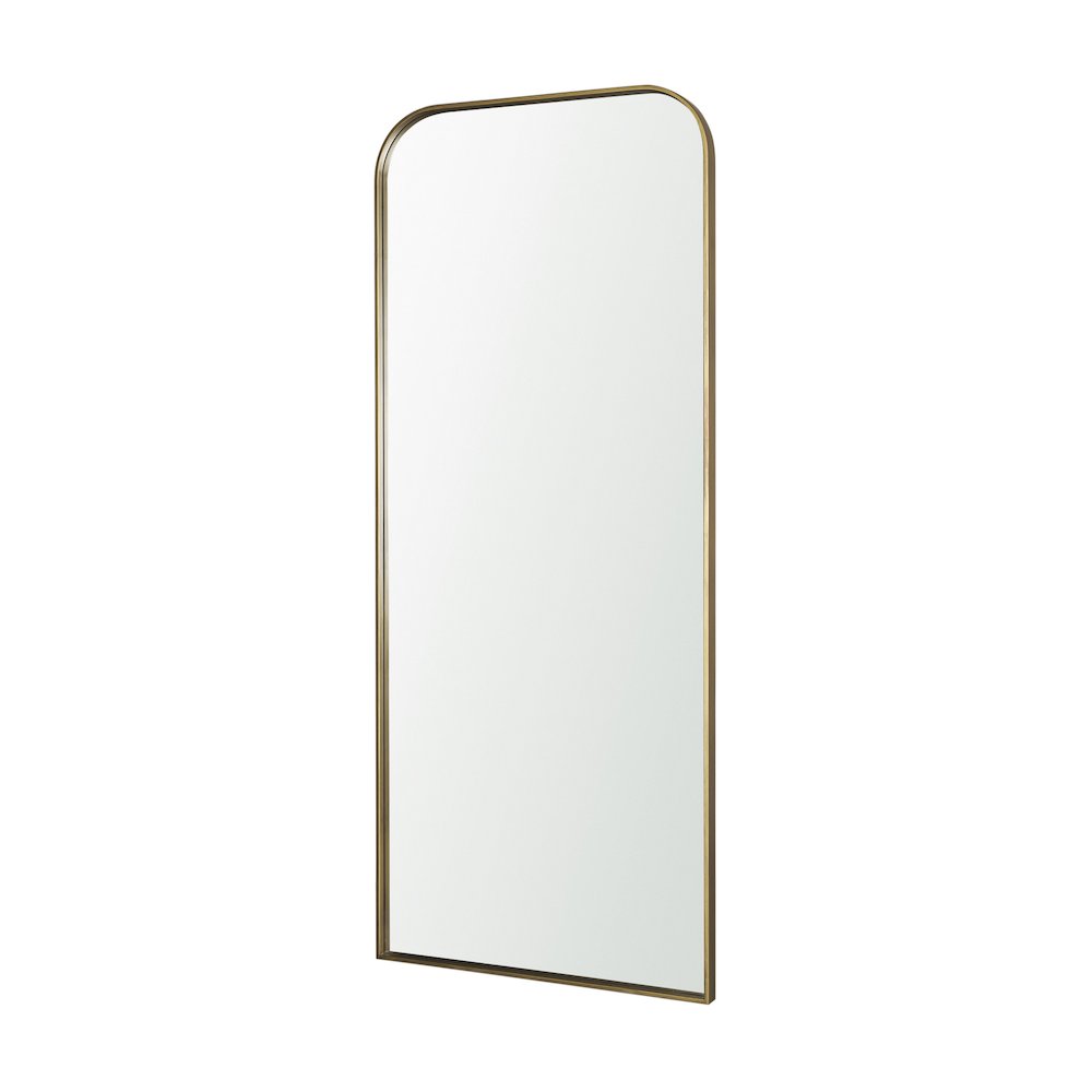 Tamira 75.8" Tall Brushed Brass Metal Arched Mirror