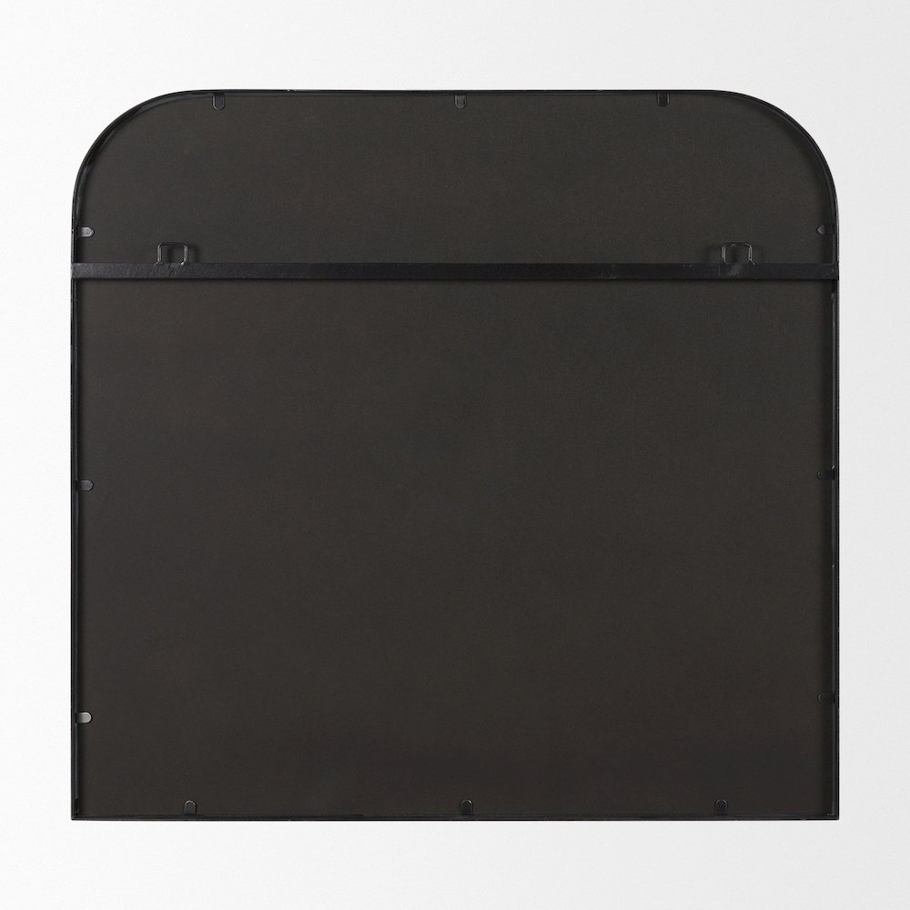 Timon Brushed Black Metal Frame Square Arched Mirror