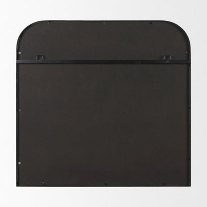 Timon Brushed Black Metal Frame Square Arched Mirror