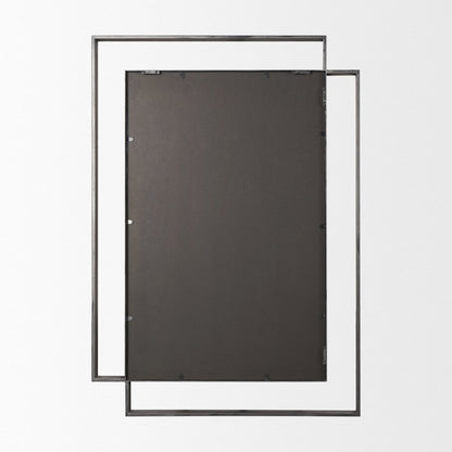 Tiva Rectangular Dual Metal Frame Gunmetal Mirror