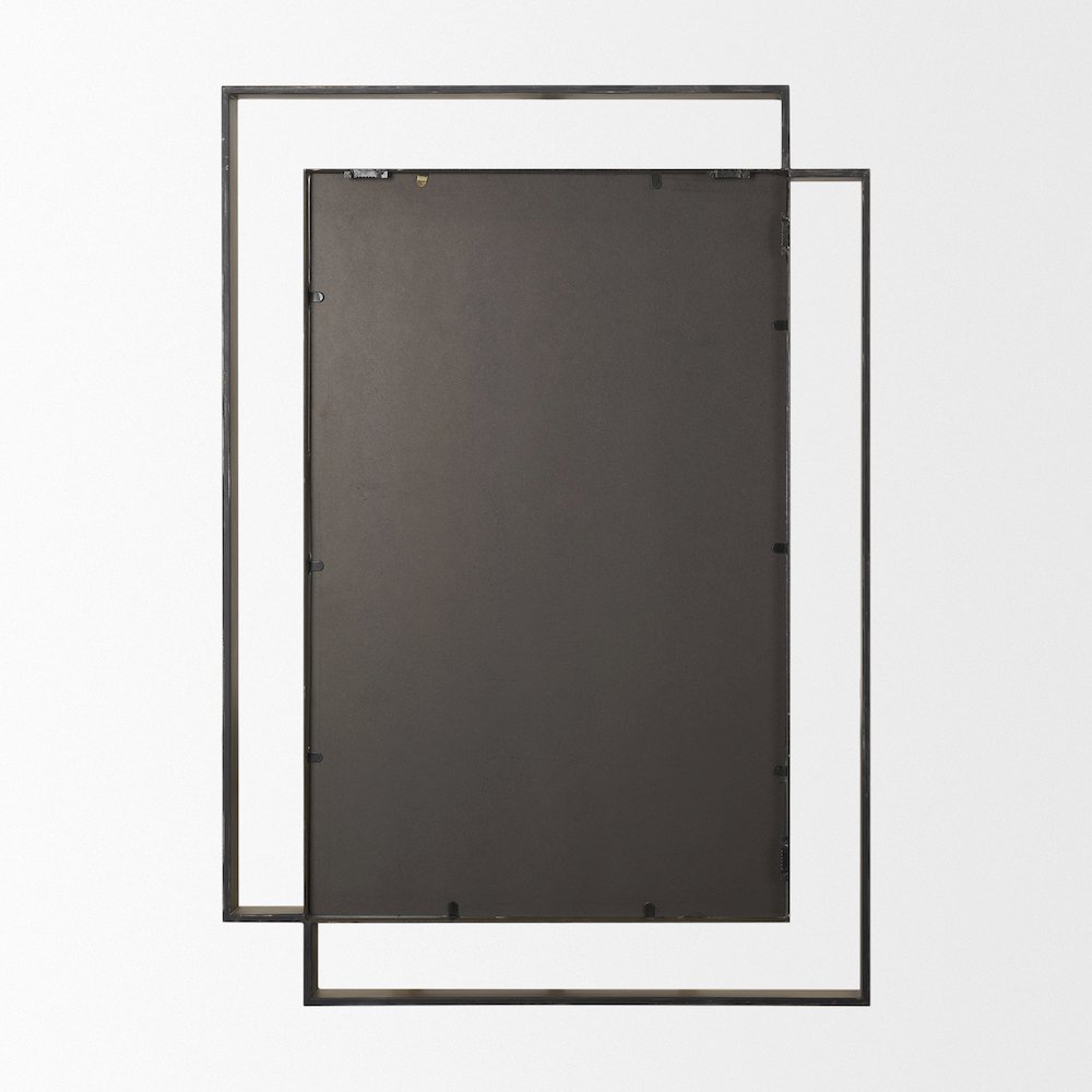Tiva Rectangular Dual Brushed Gold Metal Framed Mirror