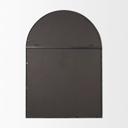 Tiffany Brushed Black Metal Double Frame Arched Mirror