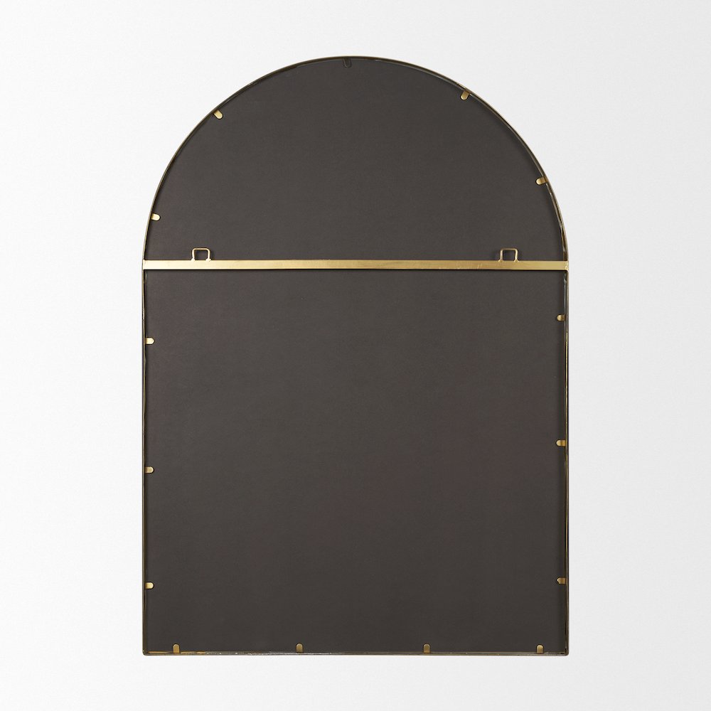 Tiffany Brushed Gold Double Frame Metal Arched Mirror