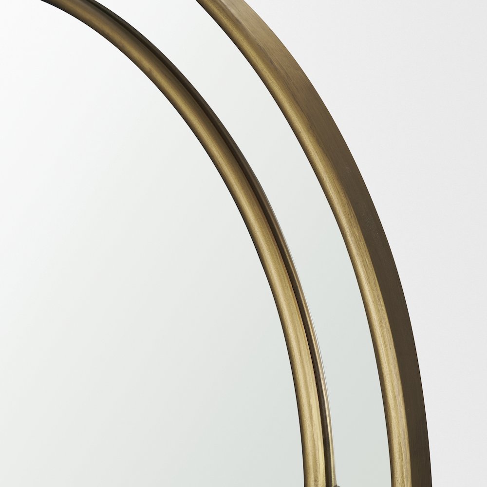Tiffany Brushed Gold Double Frame Metal Arched Mirror