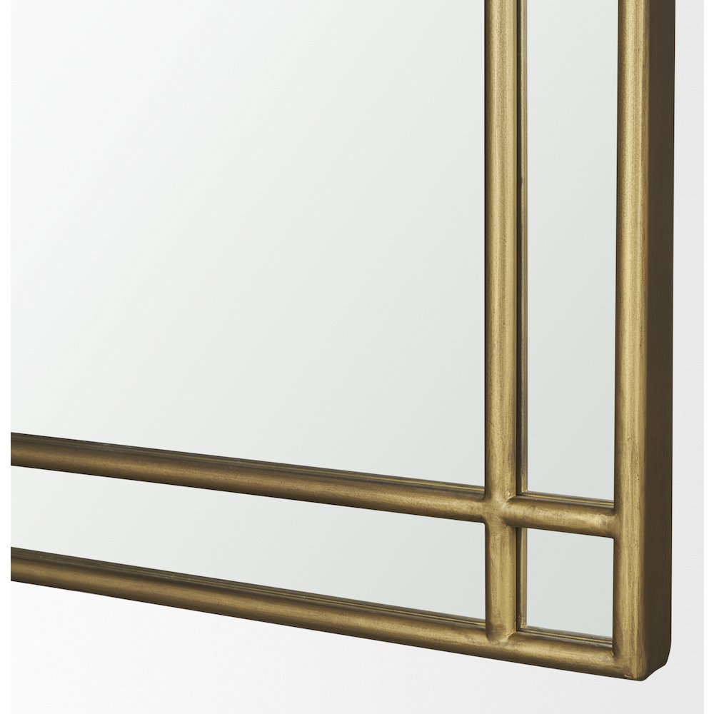 Tiffany Brushed Gold Double Frame Metal Arched Mirror
