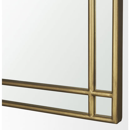 Tiffany Brushed Gold Double Frame Metal Arched Mirror