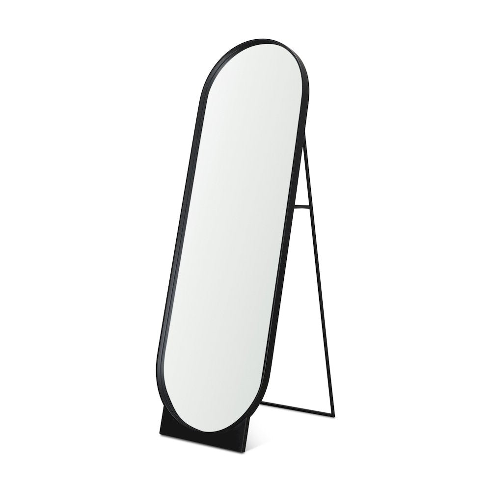 Tillie Oblong Matte Black Metal Standing Floor Mirror