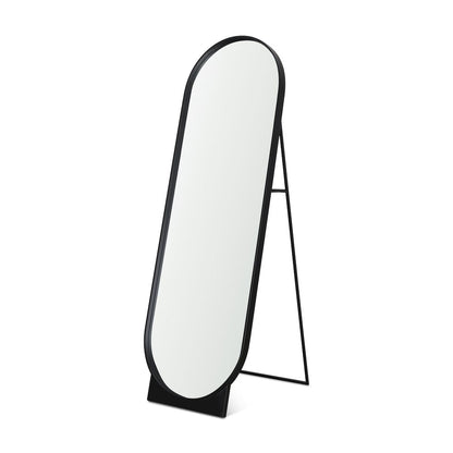 Tillie Oblong Matte Black Metal Standing Floor Mirror