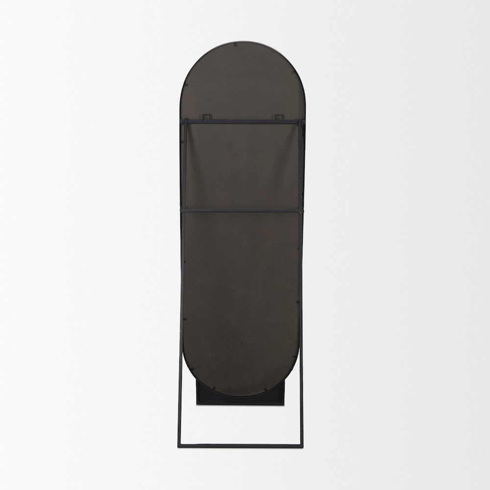 Tillie Oblong Matte Black Metal Standing Floor Mirror
